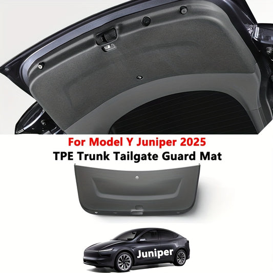 Tailgate Protection Mat Suitable for The 2025 for Model Y Juniper, Made of TPE Material, Trunk Mat, Trunk Door Protector, Car Interior Anti-Dirt Mat, Model Y Juniper Accessories.
