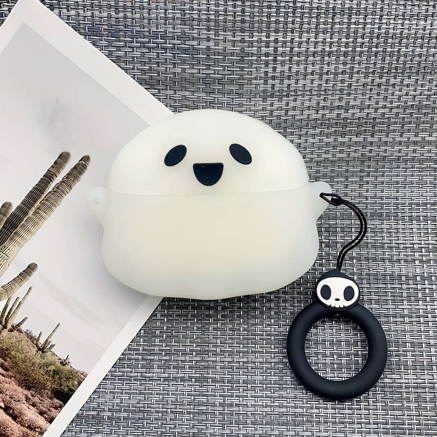 Glow Dark AirPods Case 3D Ghost – Silicone Keychain Cover for Pro/3 Halloween Gift--Deal Extra-Deal Extra