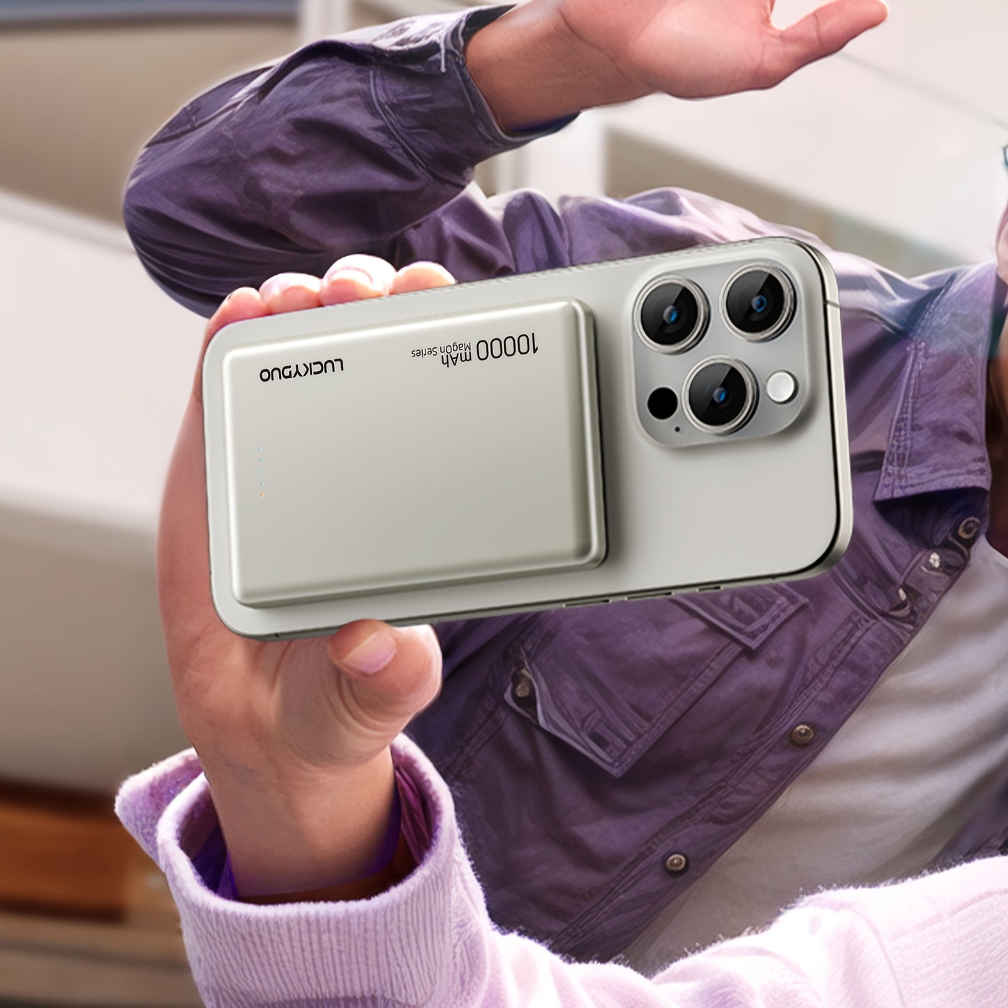 10000mAh Magnetic Power Bank – Ultra-Slim MagSafe Wireless Charger for iPhone 12/13/14/15/16/17 with USB‑C Fast Charging