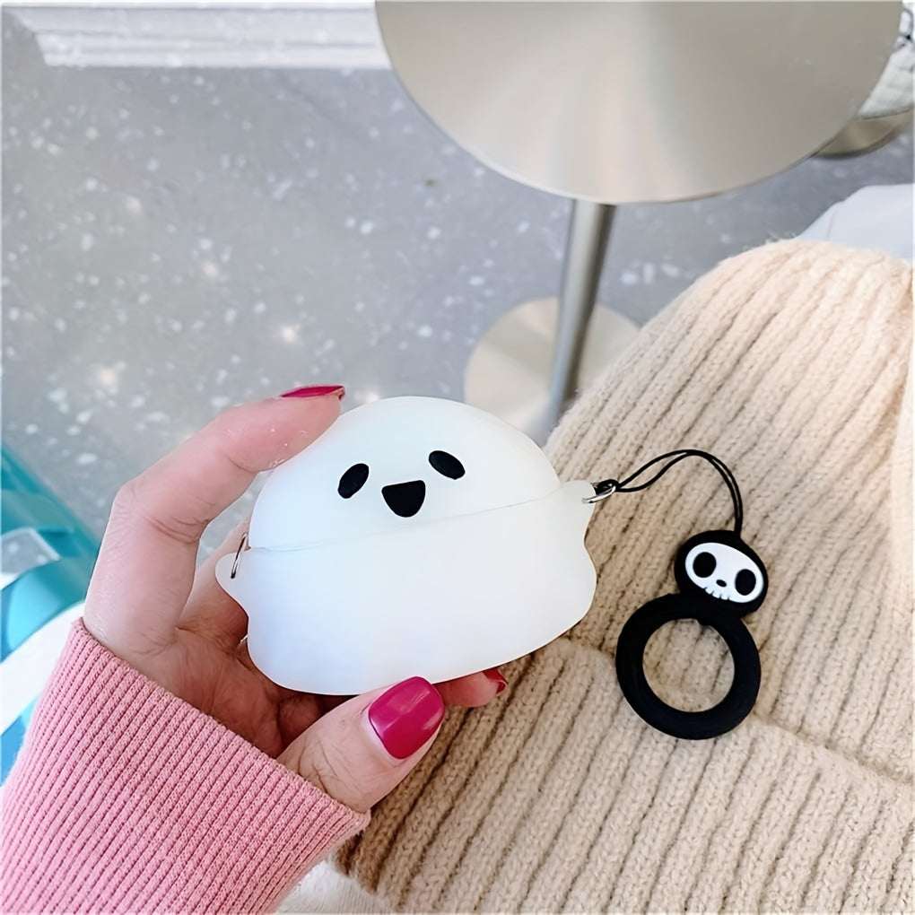 Glow Dark AirPods Case 3D Ghost – Silicone Keychain Cover for Pro/3 Halloween Gift--Deal Extra-Deal Extra