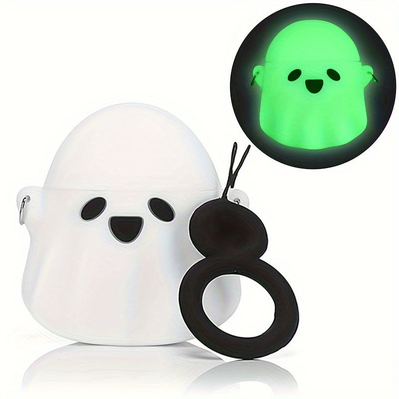 Glow Dark AirPods Case 3D Ghost – Silicone Keychain Cover for Pro/3 Halloween Gift--Deal Extra-Model:For AirPods 1/2-Deal Extra