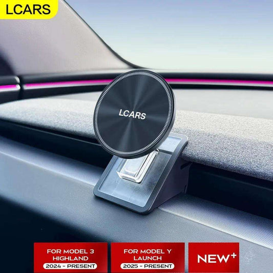 Magnetic Air Vent Phone Holder for Tesla Model 3 Highland 2024 & Model Y Juniper – Soft Silicone Clip-On Car Mount with Transparent ABS Navigation Bracket