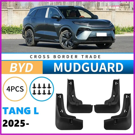 Mud Flaps for BYD Tang L 2025 – Black ABS Splash Guards, Set of 4--Deal Extra-Color:BYD Tang L 2025-Deal Extra